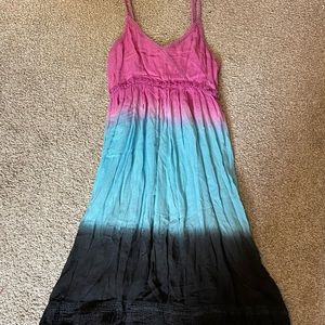 midi hippi tie dye dress